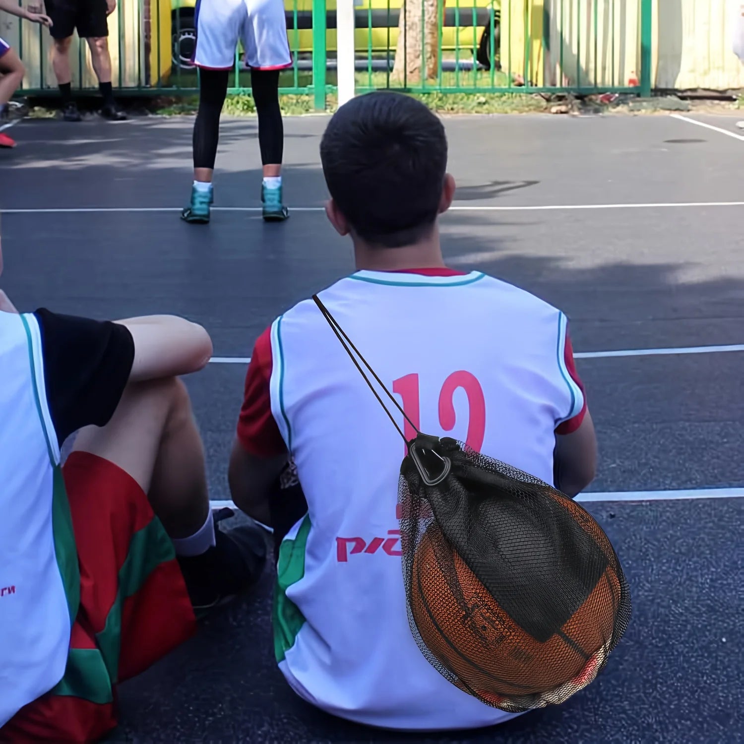 Portable Basketball Mesh Bag Multi-purpose Drawstring Sports Foldable