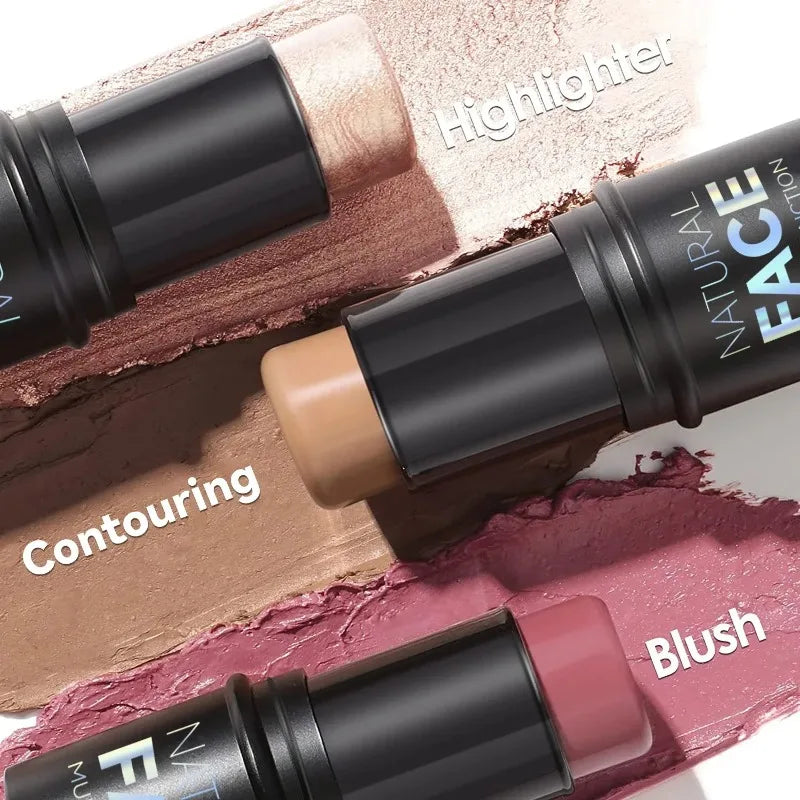 Face Contour Bronzer Stick Brighten Highlighter Concealer Blusher