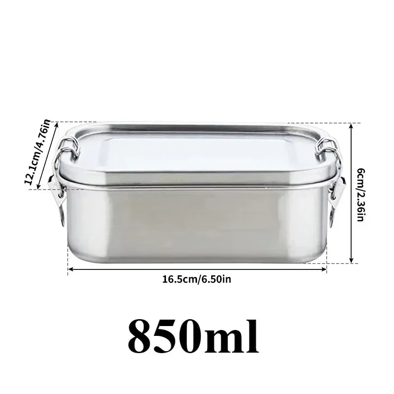 Stainless Steel Leak-Proof Bento Lunch Box – Kids & Adults Bento Lunch Box Zpaxo 850ml 1PC