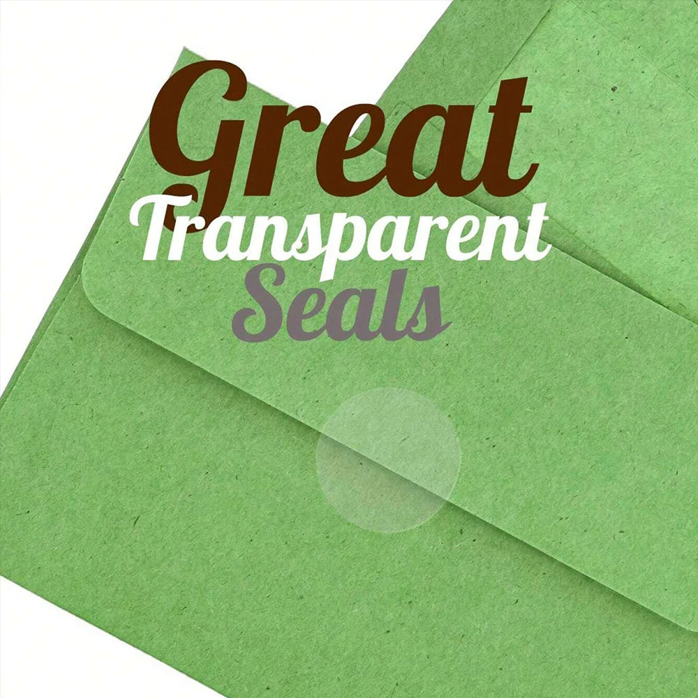 500Pcs/Roll 1 Inch Round Dot Sealing Stickers Transparent Gift Packaging Envelope Sealer Retail Package Labels Self Adhesive Zpaxo