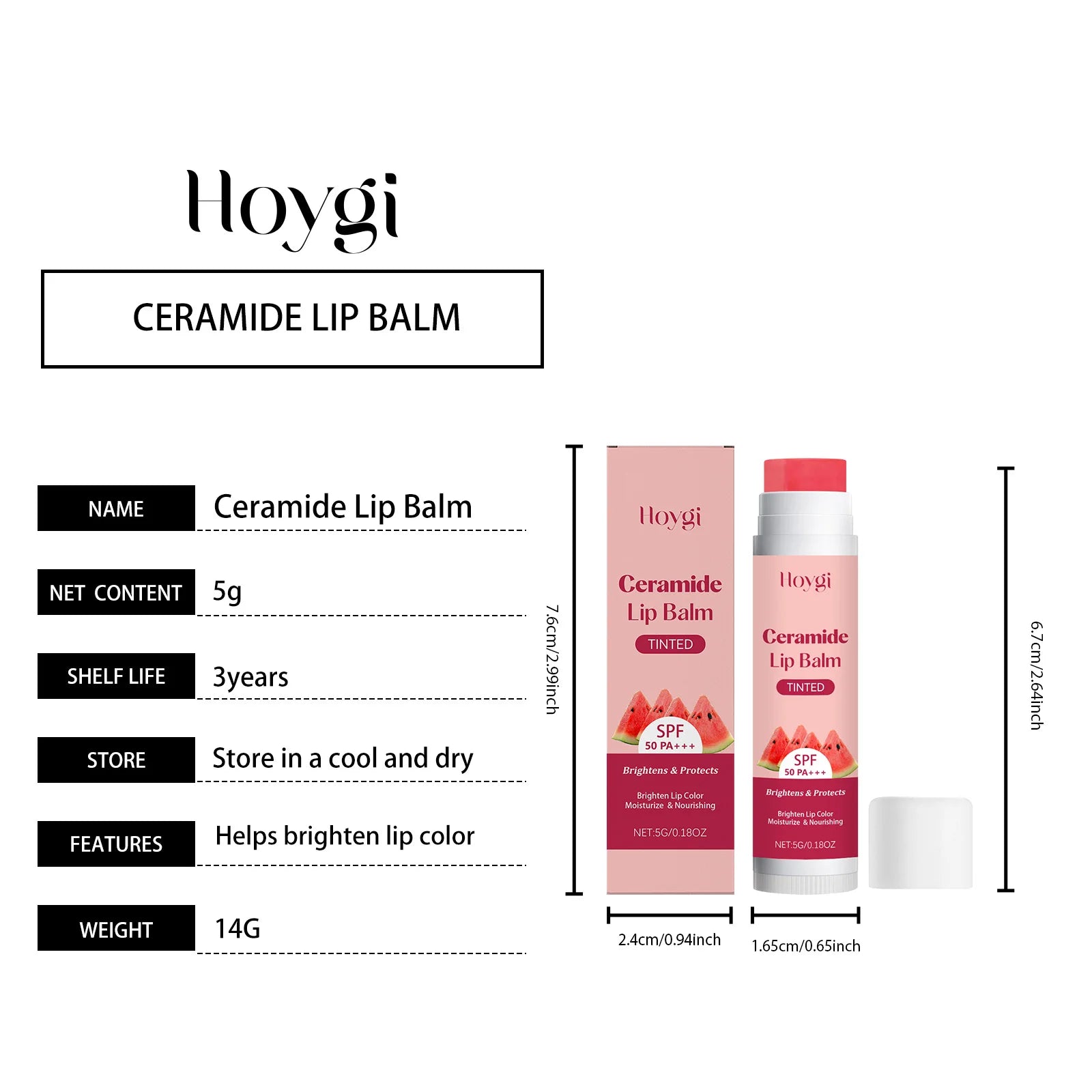 Hoygi SPF 50+ Lip Balm – Kojic Acid, Ceramide & Beetroot SPF Lip Balm Zpaxo Ceramide