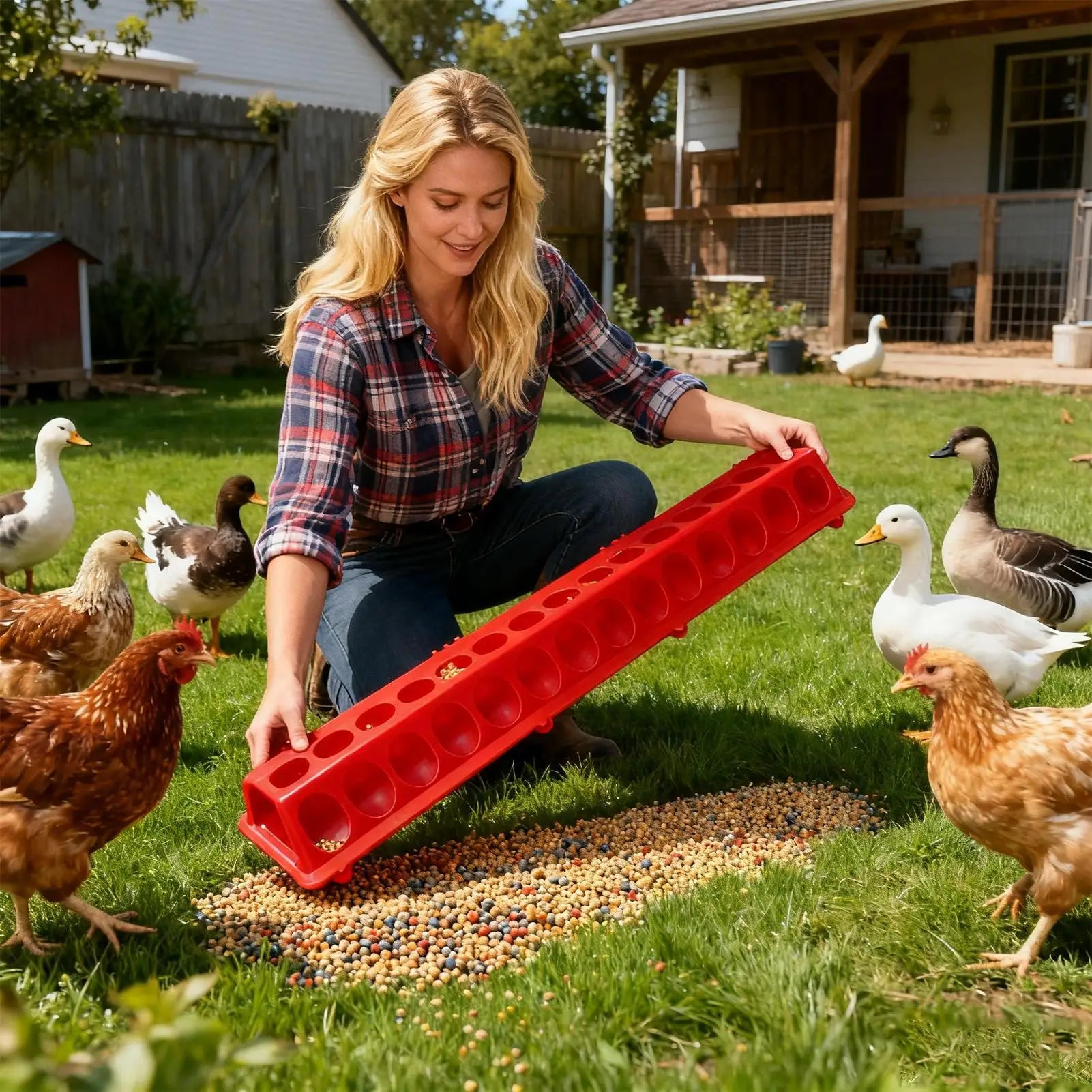 Pigeon Feeder 28-hole Long Large Capacity Pet Supplies Baby Chick