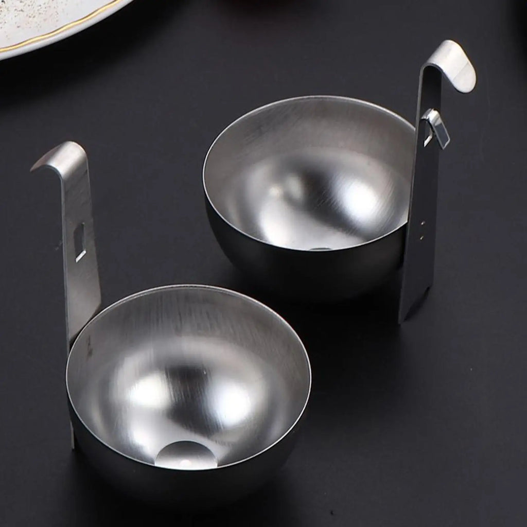 Stainless Steel Egg Poacher Hangable Stainless Steel Egg Poacher Nonstick Steamer Round Nonstick Cups for Effortless Cooking Zpaxo