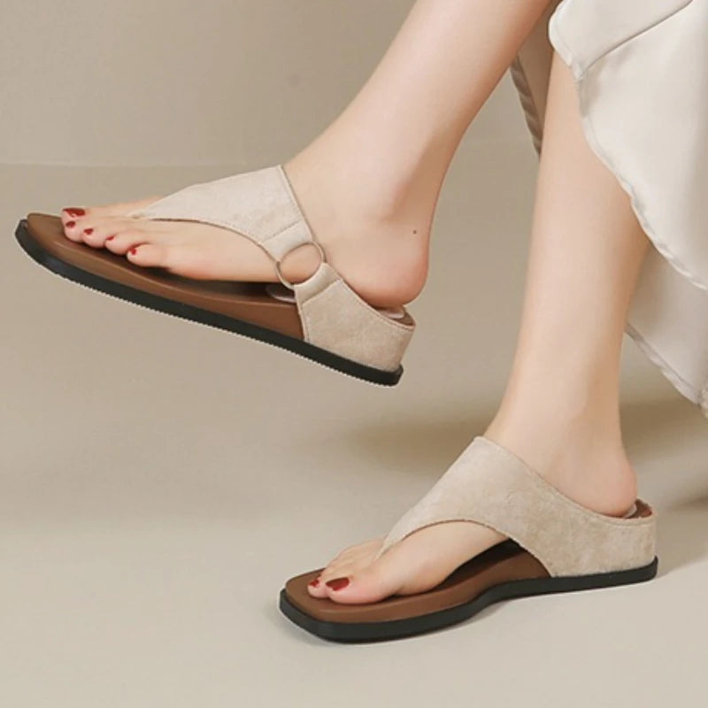 Women's Summer Square Clip Toe Comfortable Hollow Out Breathable Zpaxo