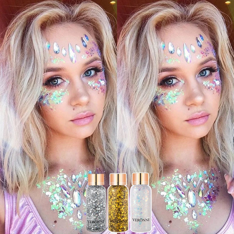 Sparkle Glitter Gel Sequins Face Body-glitter Makeup Lips& Hair Zpaxo