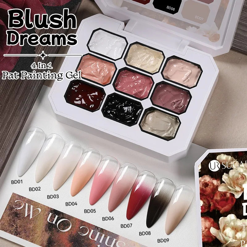 4 in 1 16 Grid Pat Painting Gel Nail Polish Gradient Effect Nail Art Salon Design Long-Lasting Creamy Texture Smooth Application Zpaxo 9 Palace Grid 03