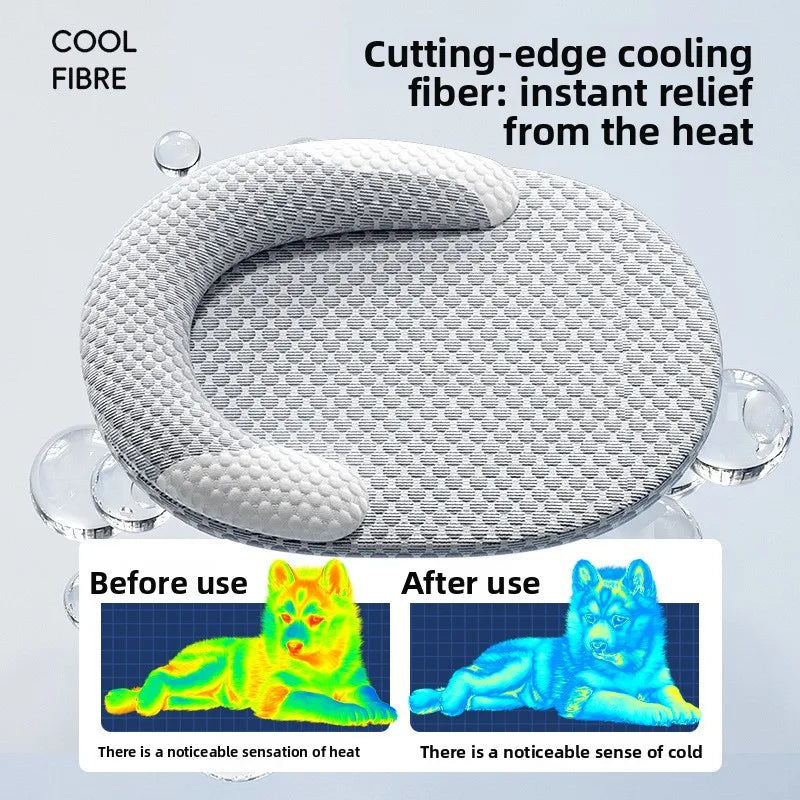 Ice Silk Cooling Dog & Cat Bed – Oval Breathable Pet Nest
