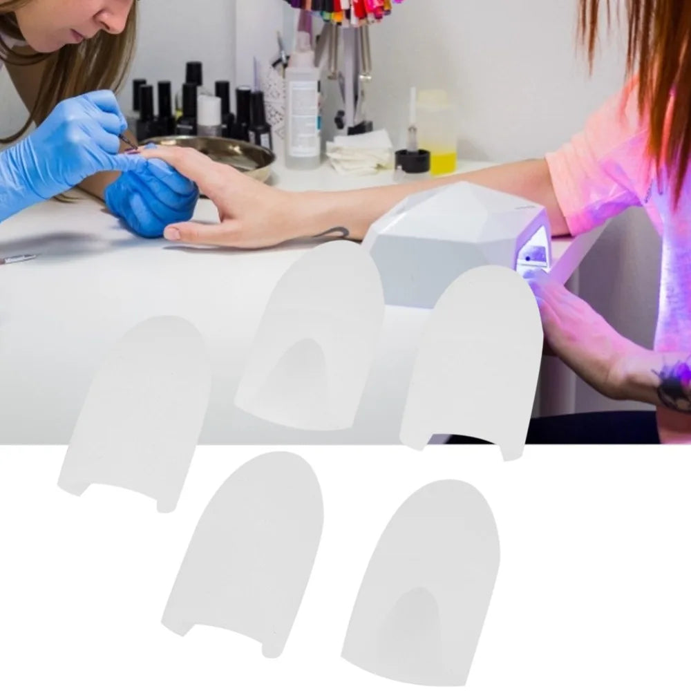 White Nail Polish Removal Clips Silicone Stretchable Design Prick Zpaxo