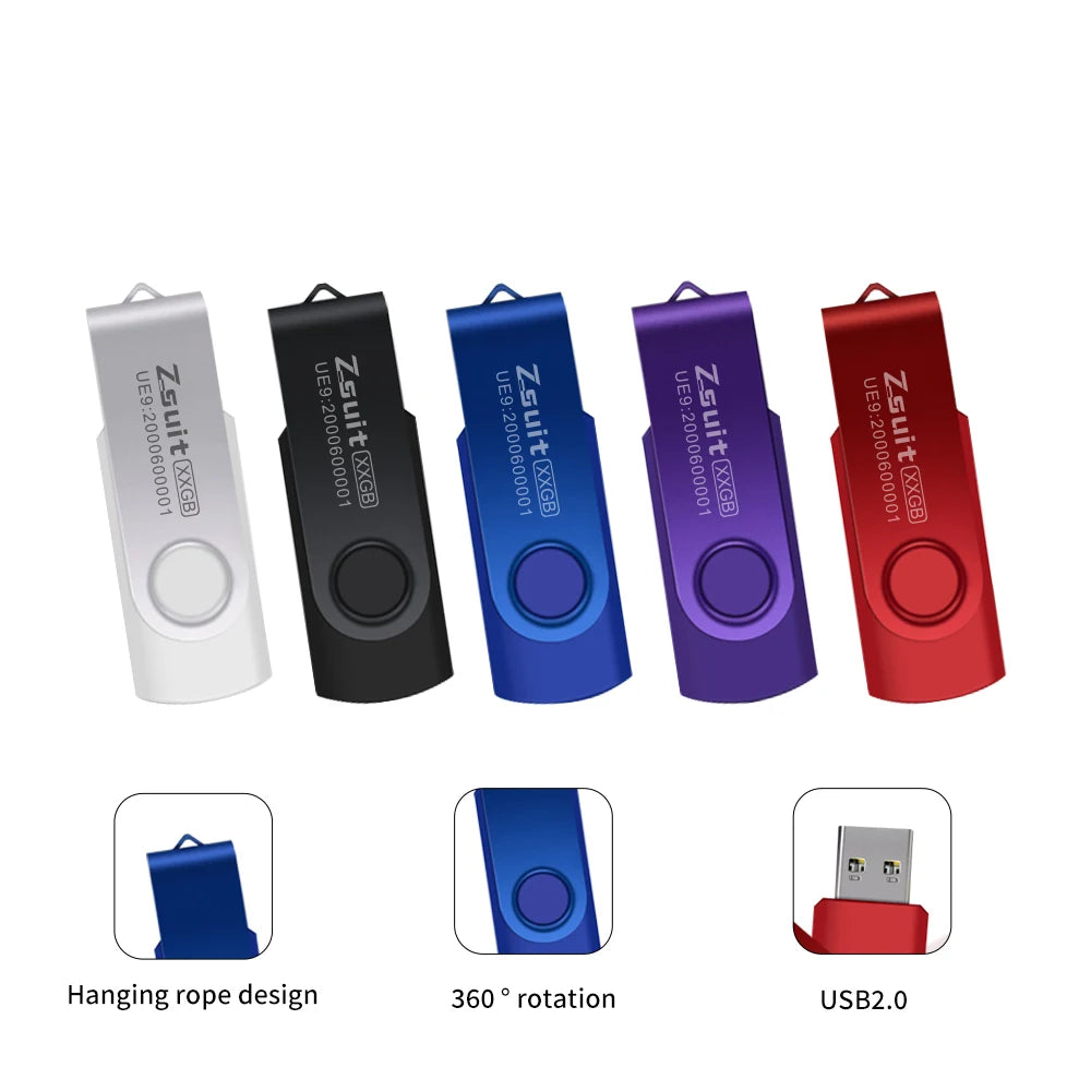Zsuit 10Pcs/Lot USB Flash Drive 64GB 32GB 128GB High Speed Pen Drive 16GB Memory Stick Free Custom Logo Gift Metal Memory U Disk Zpaxo