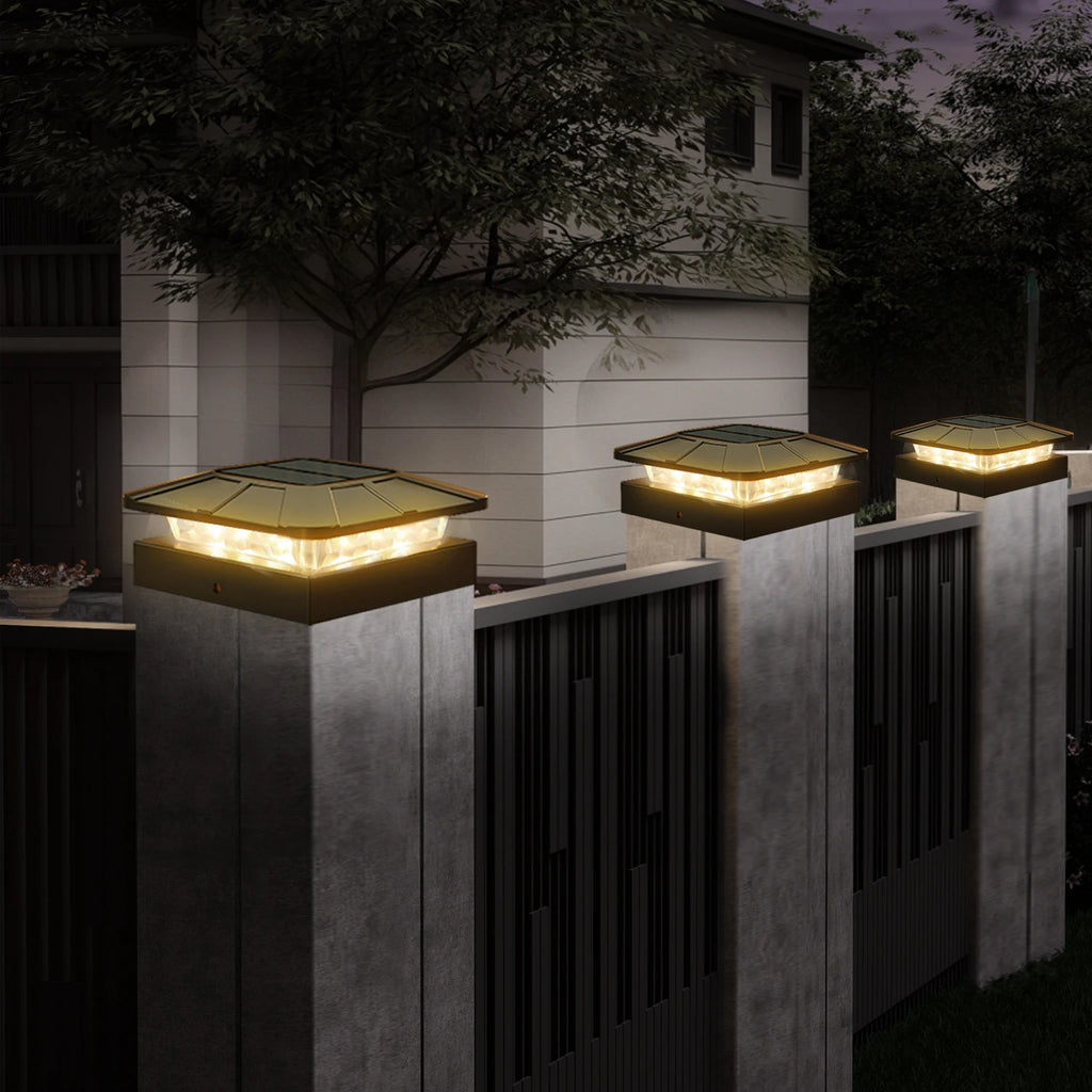 4x4in Solar Post Cap Lights Outdoor With 3 Modes Fence Light Solar Powered Waterproof For Wood/Vinyl Posts Deck Yard Lighting Zpaxo