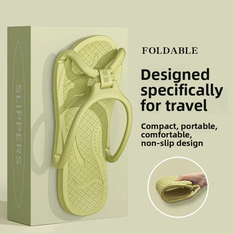 Foldable Travel Slippers Unisex EVA Flip Flops Hotel Non Slip