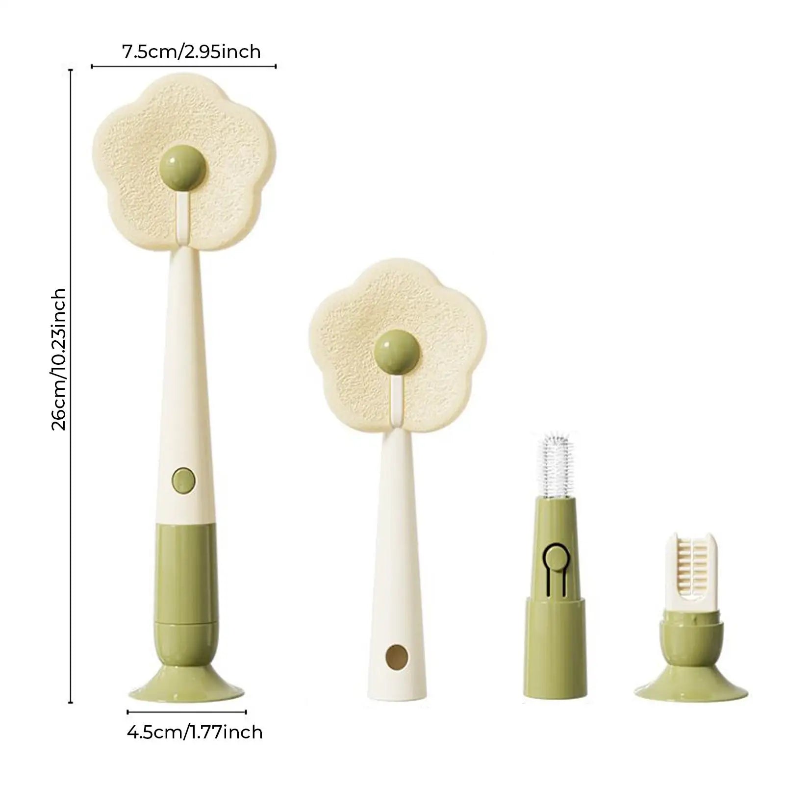 Cup Brush Cleaner Cup Brush Sponge Suction Multifunctional Washer Flower-shaped Scrubber For Kitchen Sink Coffee Travel Wine Zpaxo