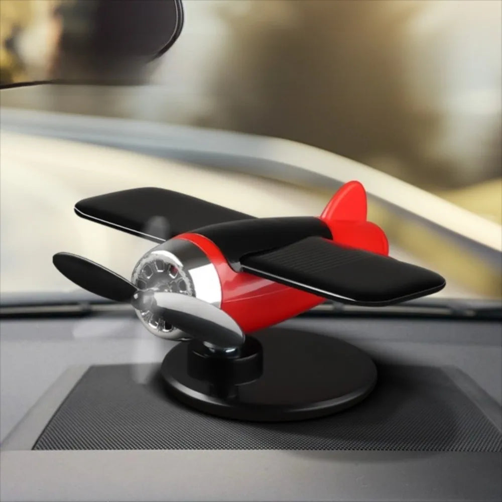 360 Rotary Car Solar Airplane Ornaments Creative Mini Center Console Zpaxo