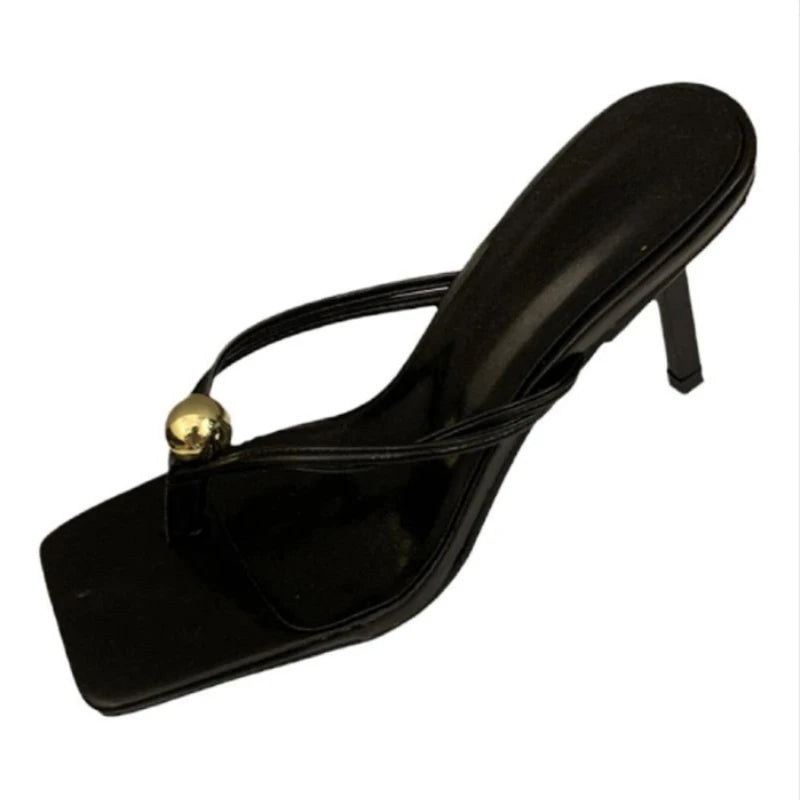 Pearl Thong Sandals Women's Summer Outer Wear 2025 New Fashion Elegant High Heels Stiletto Sandals Zpaxo