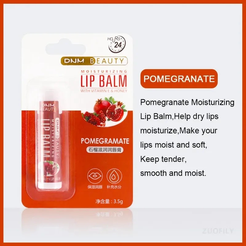 18 Flavors Fruit Lip Balm Oil Moisturizing Long-lasting Gloss Clear Zpaxo Pomegranate