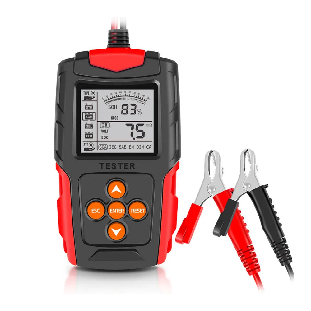 12V 24V Car Motorcycle Battery Tester SOH SOC CCA IR Measurement