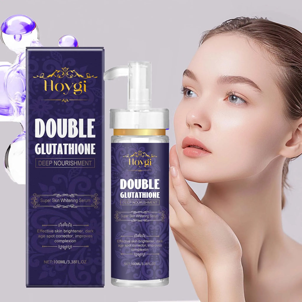 Double Glutathione Serum Lightens Dark Spots Even Skin Tone Skin Radiant Moisturizing Hydrating Smoothing Brighten Skin Care Zpaxo