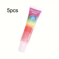 5pcs Rainbow Pearl Lip Gloss Glitter, Rainbow Jelly Lip Gloss, Sparkling Lips, Moisturizing Lip Skin Zpaxo 5pcs