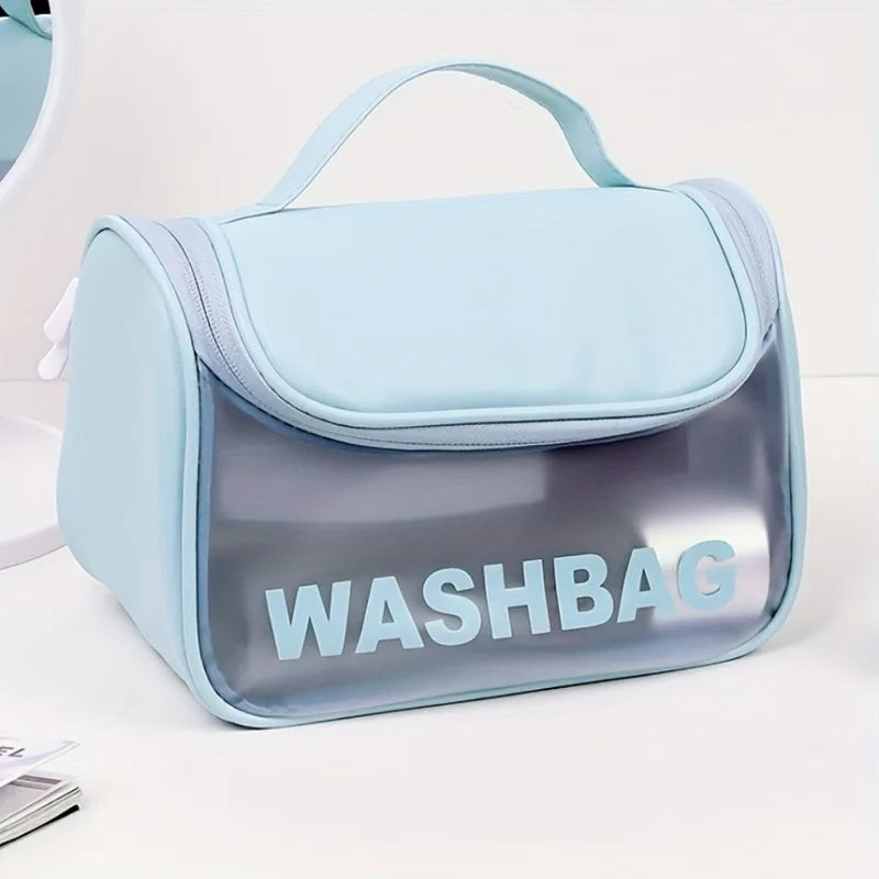 Transparent Toiletry Travel Bag Carry Airport Compliance PU Leather