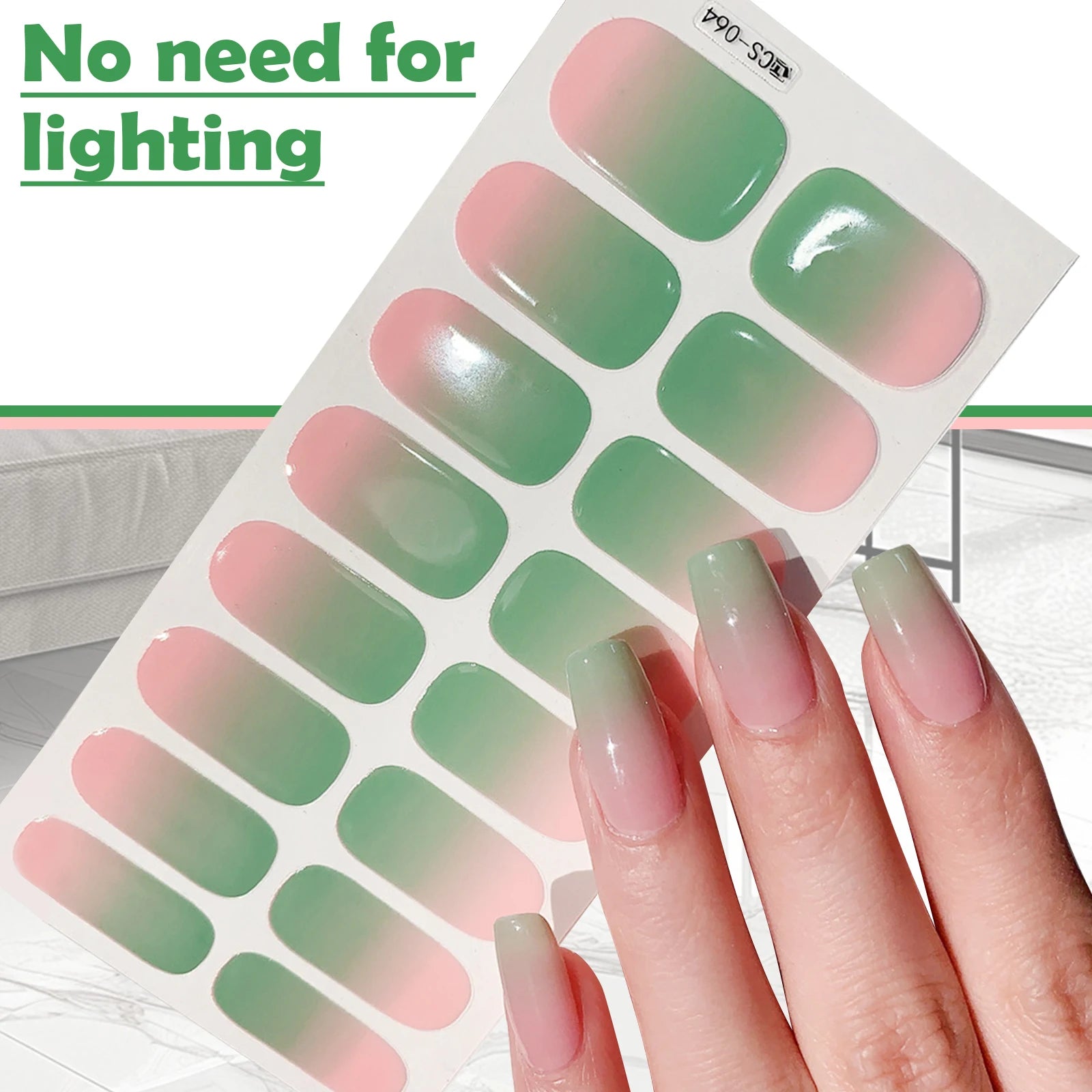 Naked Gradient Ombré Nail Wraps – No-Lamp French Nail Stickers Nail Art Stickers Zpaxo