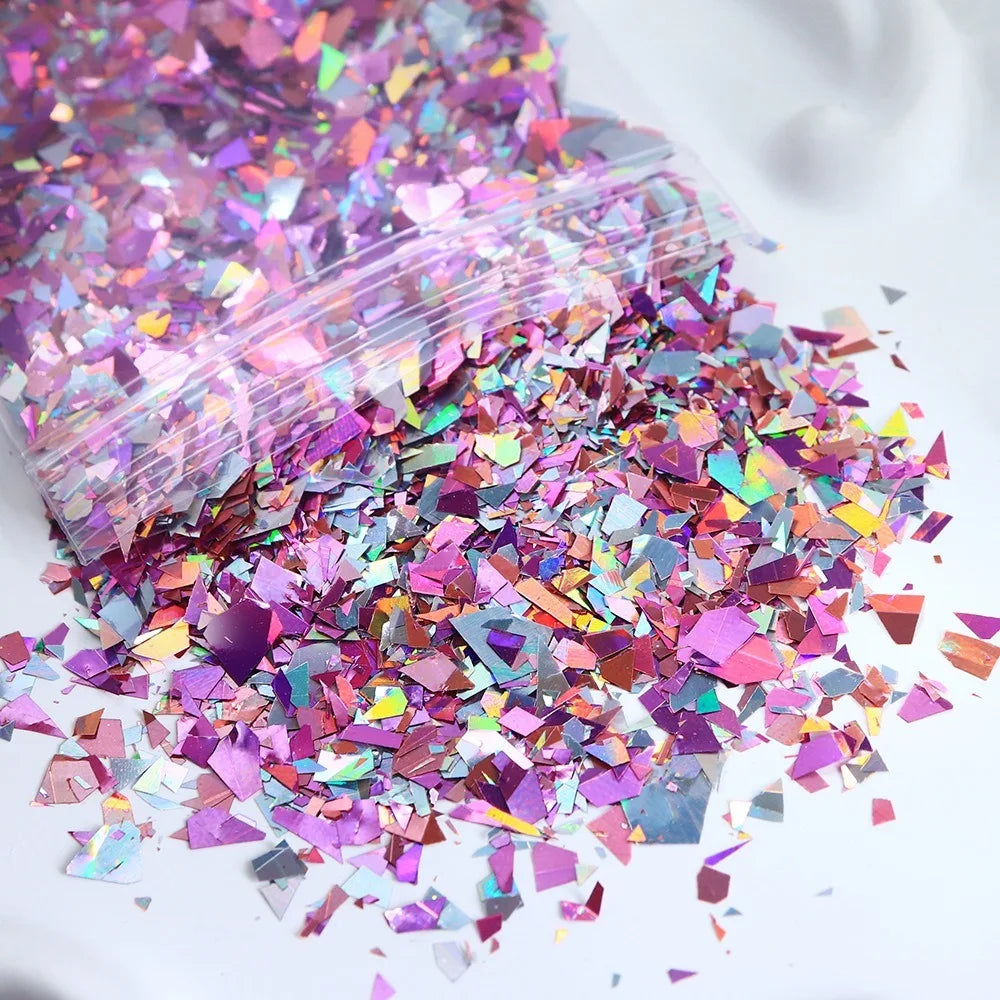 Iridescent Nail Art Sequins Irregular Shape Shiny Fragment Zpaxo Color-3