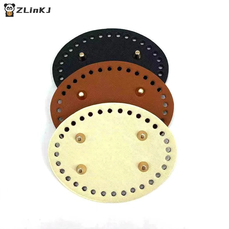 ▶1Pcs Colorful Long PU Leather Bag Bottom Hand-woven Bag Rivets Baseplate For DIY Handbag Cushion Pad Base Accessories Zpaxo