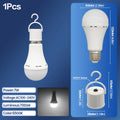 E27 Rechargeable LED Emergency Light Bulb 7W 1500mAh 6500K 3 Mode Dimmable Portable Hanging Lamp for Power Failure Camping Porch Zpaxo 1 Pcs