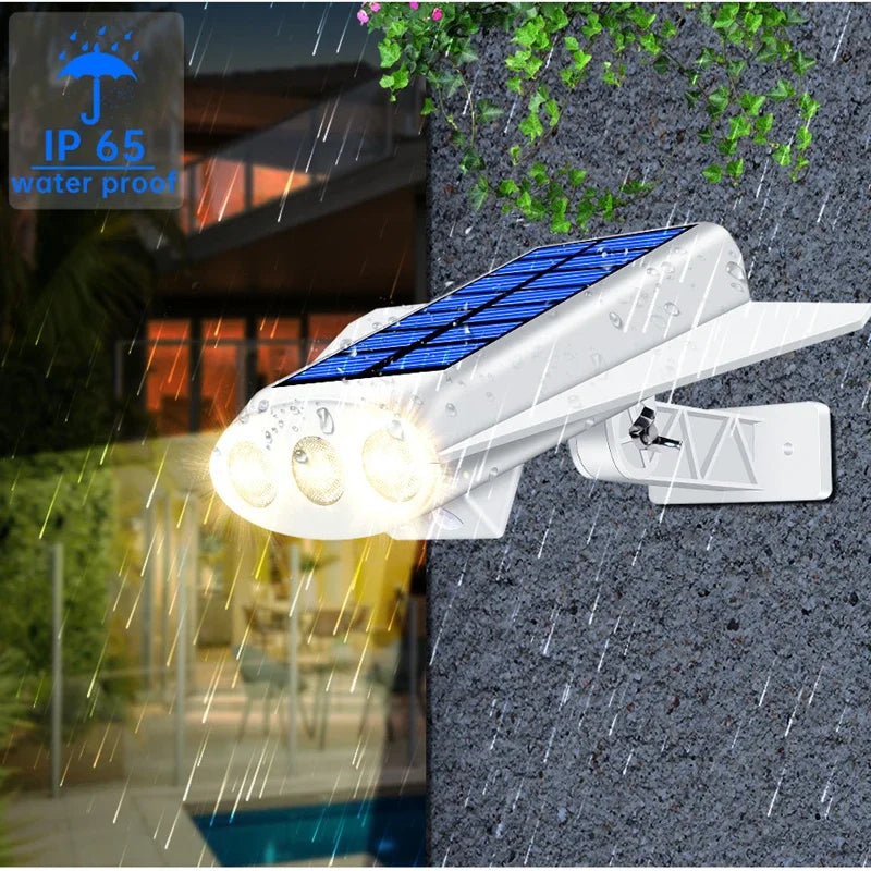 Solar Wall Light Outdoor Waterproof LED Lamp 2200mAh Security Yard Zpaxo