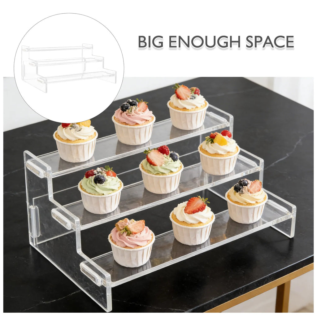 Three Layers Acrylic Storage Rack Transparent Organizer Shelf