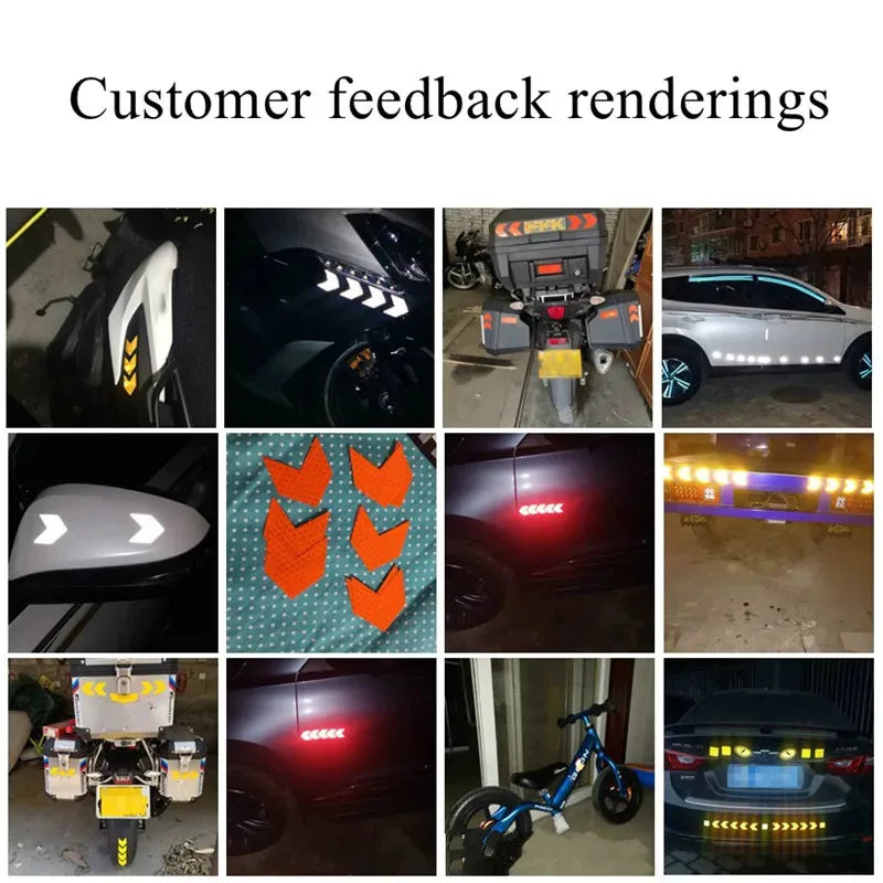Car Bumper Reflective Arrow Safety Stickers – 10-Pack