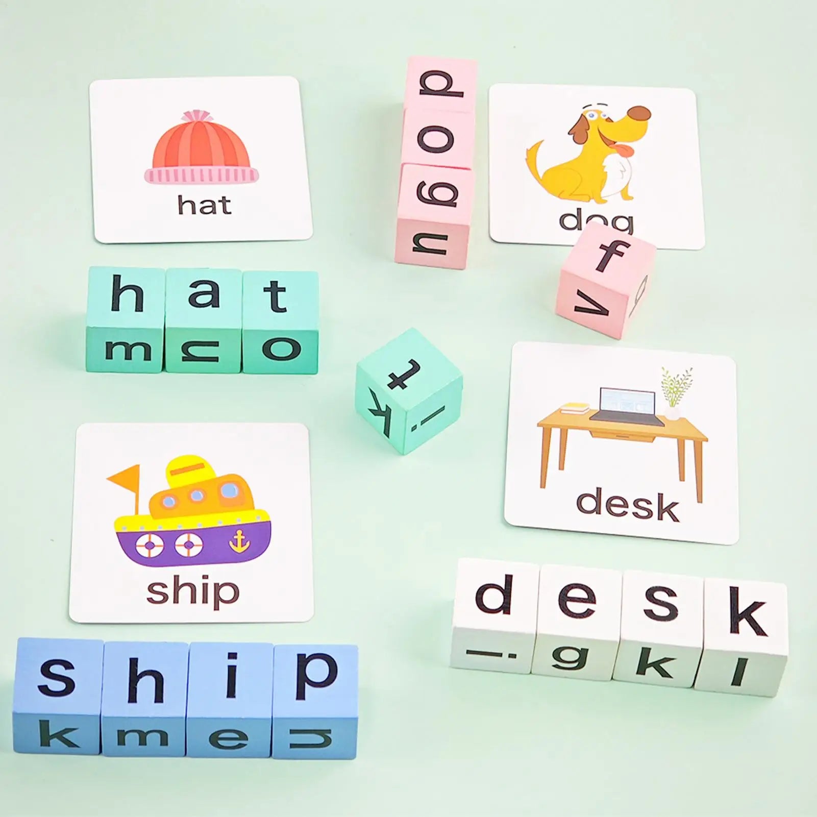 Word Games Kids Wooden Preschool Activities Literacy Flash Cards Ages Zpaxo