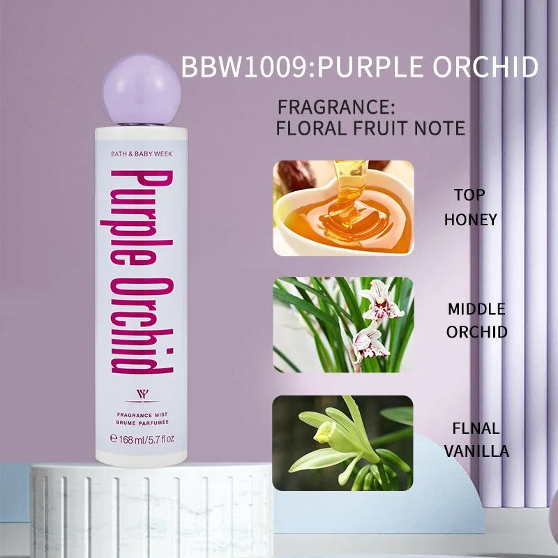 Sublime Gourmet Fragrance Mist, Unisex Fresh Berry Sweet Cookie Chocolate Cream Scent Body Spray 168ml Alluring Aroma Splash Zpaxo Purple Orchid 168ml