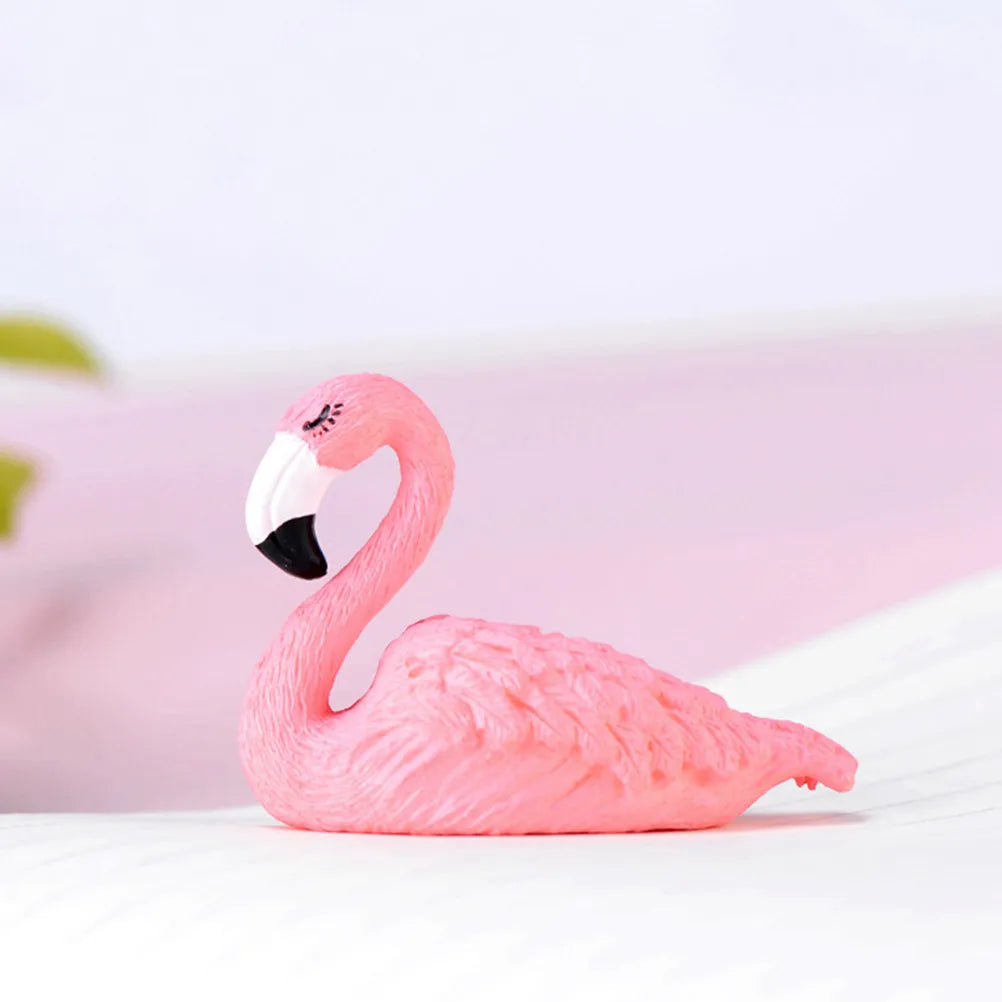 Resin Flamingo Miniatures Pink Vibrant Cake Decoration Party Baking