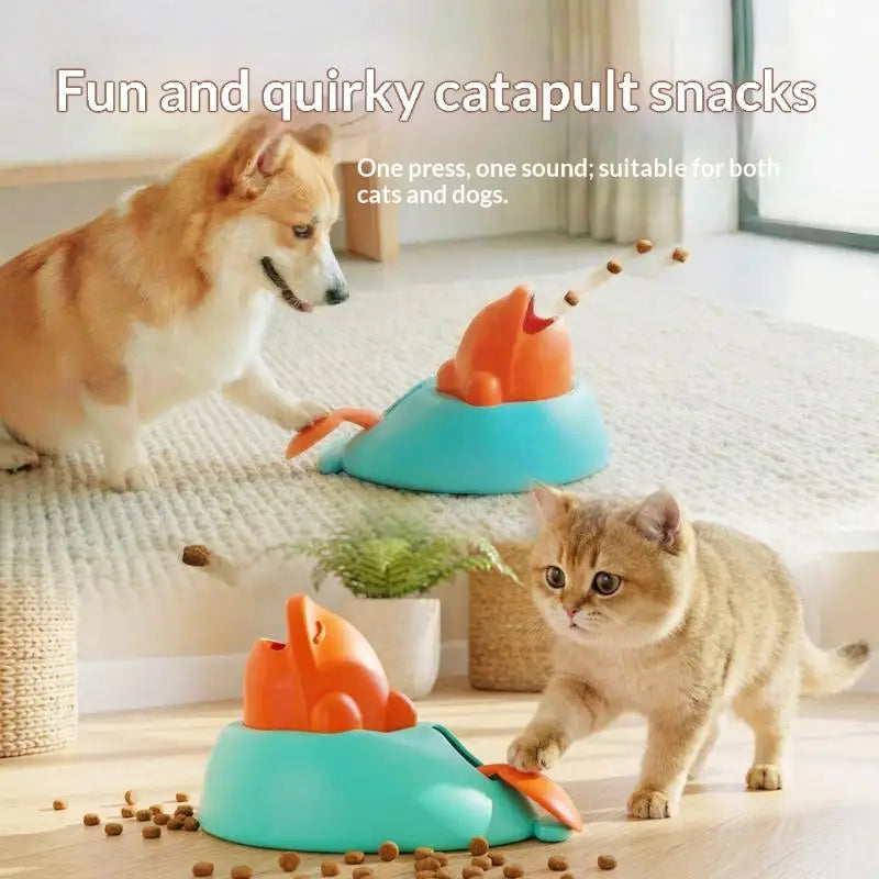 Interactive Dog Feeding Toy Pet Food Launcher Puzzle and Training Feeder for Slow Eating and Puppy Behavioral Improvement Zpaxo