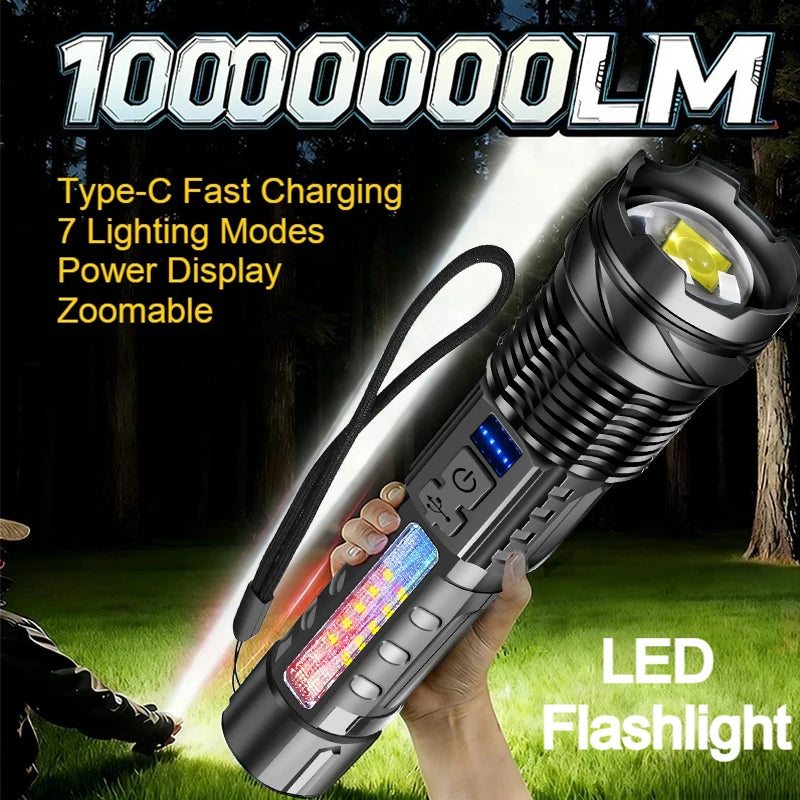 KDULIT LED Rechargeable Flashlight – 7 Modes, Zoomable, IPX-4