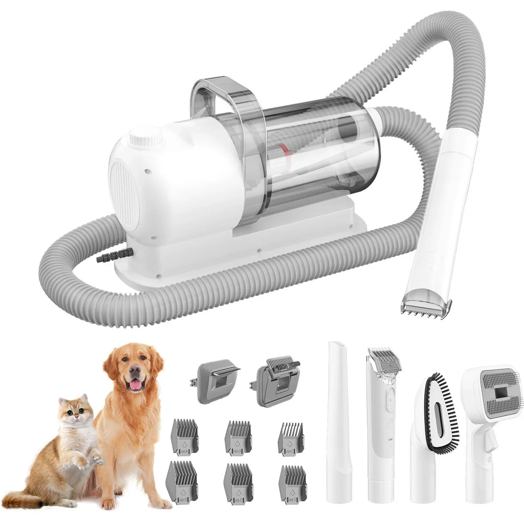 6 In 1 Pets Grooming Kits & Dog Hair Vacuum Powerful Suction for Long or Short Hair Dog Shavers Pet Vacuum Groomer for Dogs Cats Zpaxo 200774 US