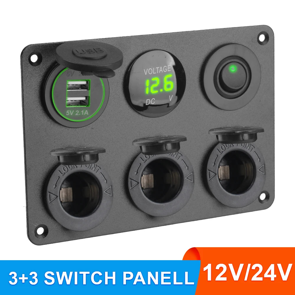 Dual USB Charger Toggle Switch Car Marine RV Multi Panel 4 2A