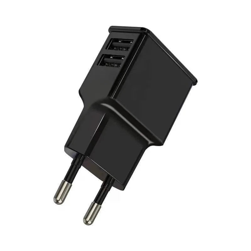 Dual USB Plug Power Supply Charger 5V Universal Fast Charging Adapter US EU Plug Travel Portable Power Adapter For iPhone Xiaomi Zpaxo 2usb black