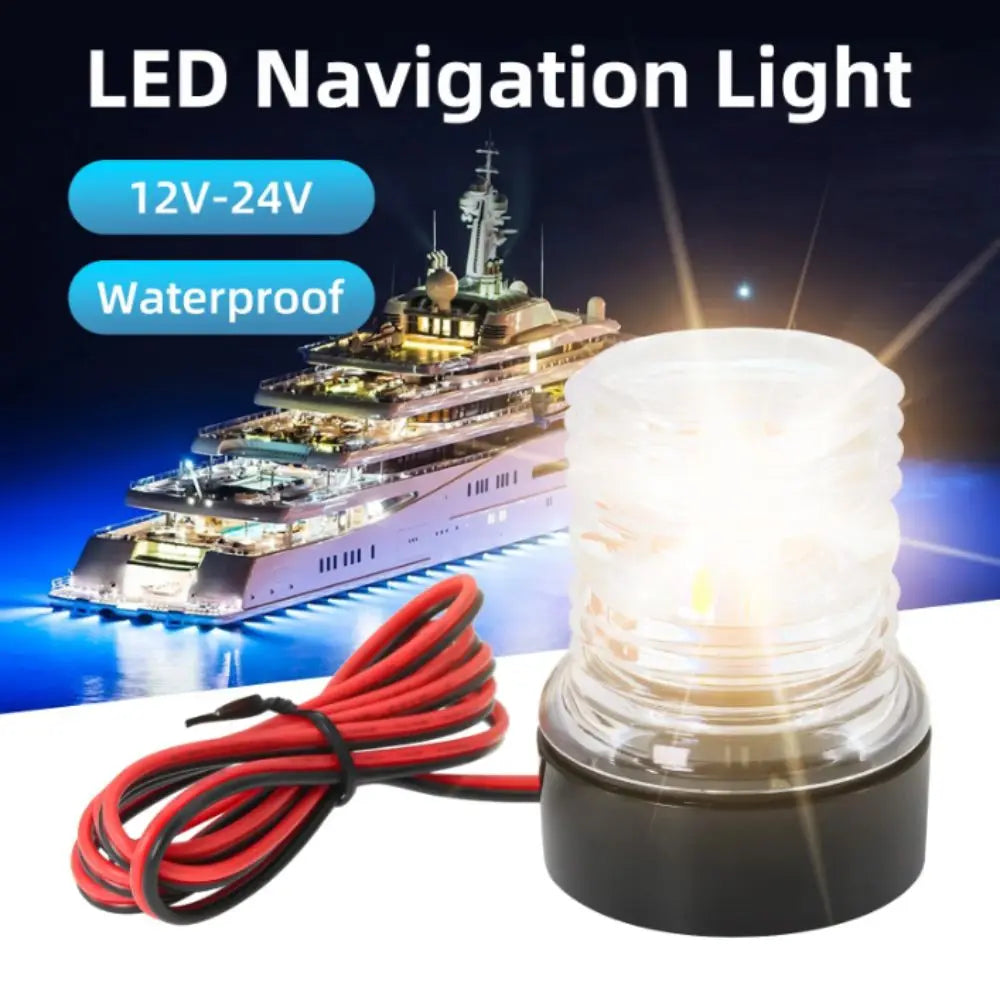 White LED LED Navigation Light All-Round Light 360 Degree Sailing Signal Light Fold Down Waterproof Yacht Lamp For Yacht Zpaxo