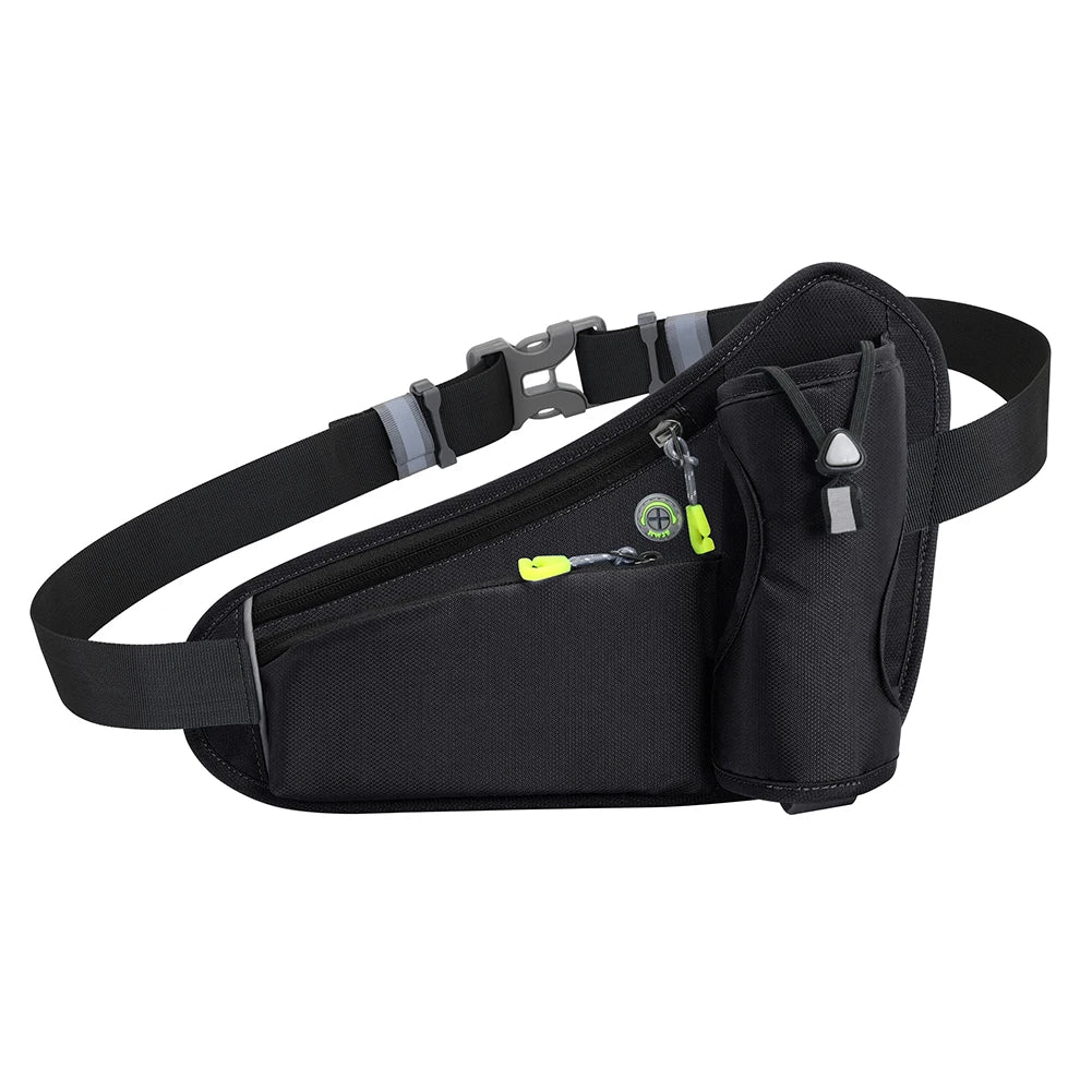 Running Waist Bags Water Bottle Holder Hydration Belt Bag Cell Phone Zpaxo Black