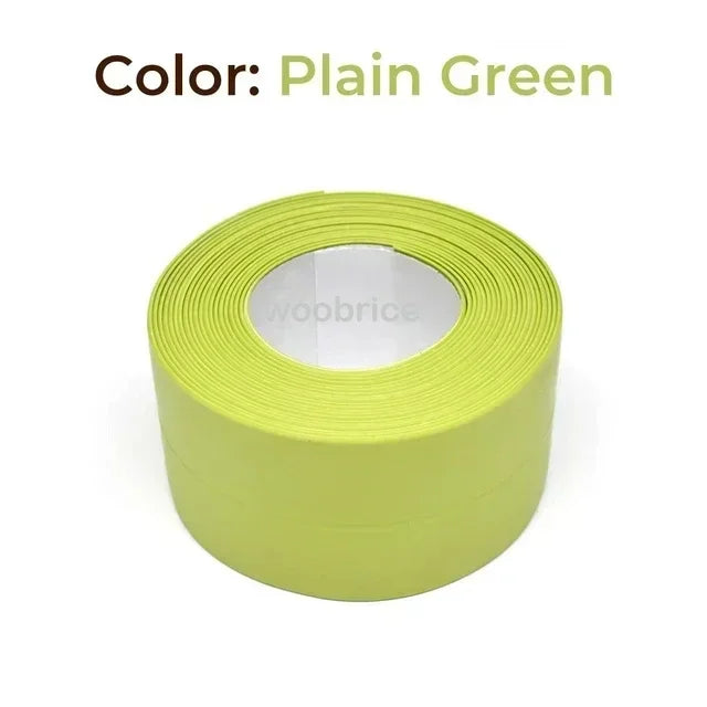 Sealing Waterproof Tape Bathroom and Kitchen Border Tape in The Bath Anti-mildew Caulking Sealed Waterproof Isolate Tape Sticker Zpaxo plain green 3.2m 3.8cm