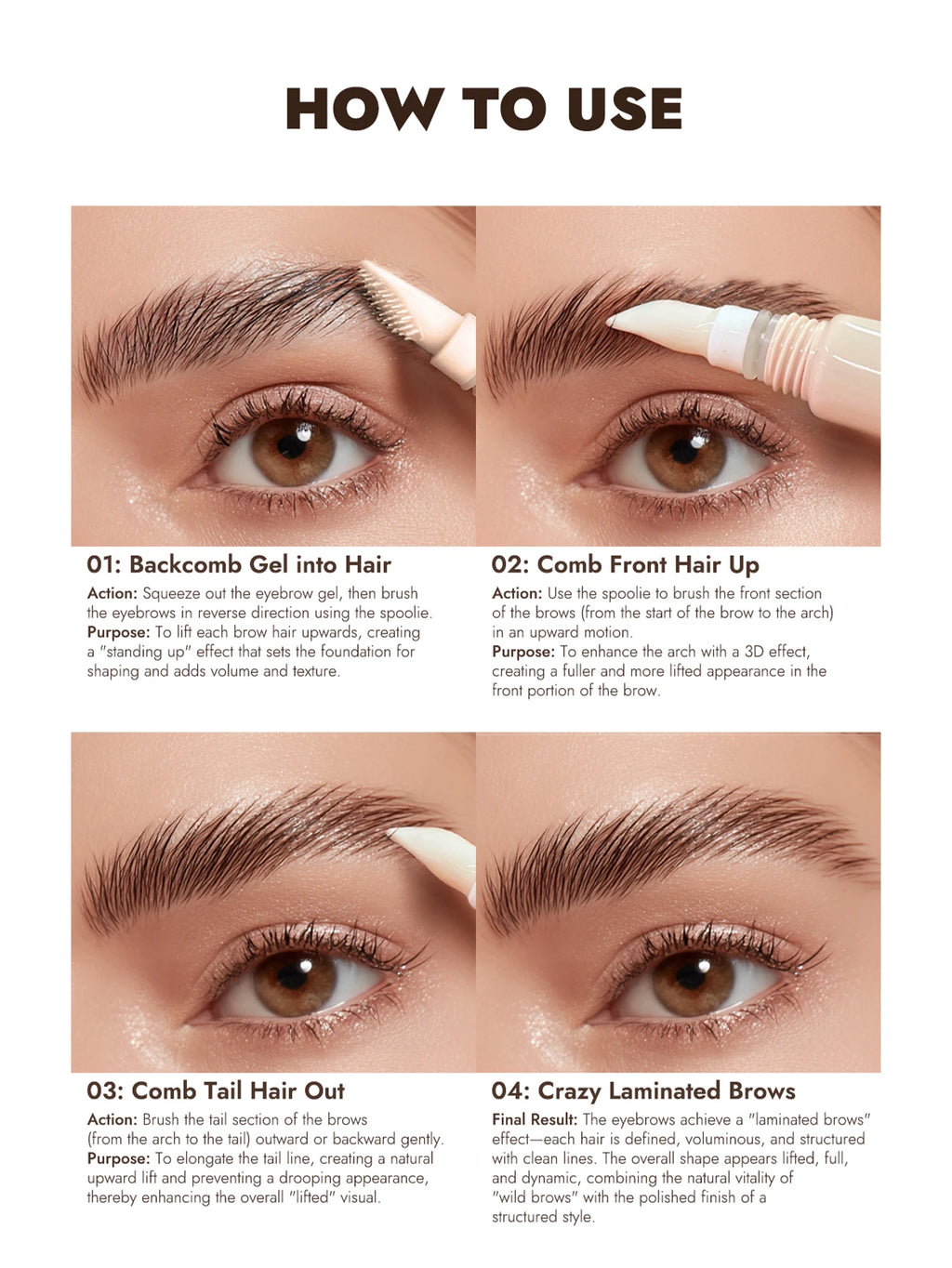 Clear Eyebrow Gel – Lightweight, non-flaky formula with micro comb applicator for even coverage, natural texture, and perfect br Zpaxo