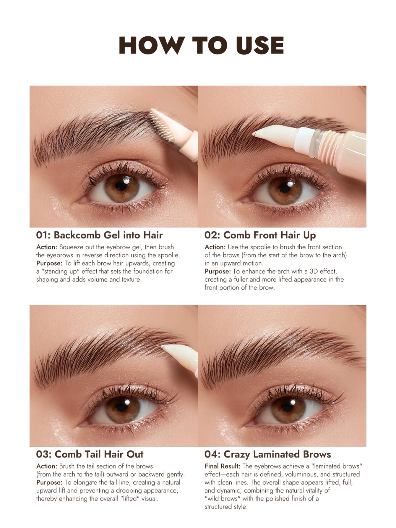 Clear Eyebrow Gel – Lightweight, non-flaky formula with micro comb applicator for even coverage, natural texture, and perfect br Zpaxo