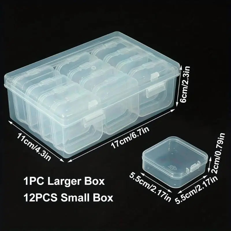 CM12 14 15 30 Grid Beaded Storage Box Nail Art Jewelry Earring Seed