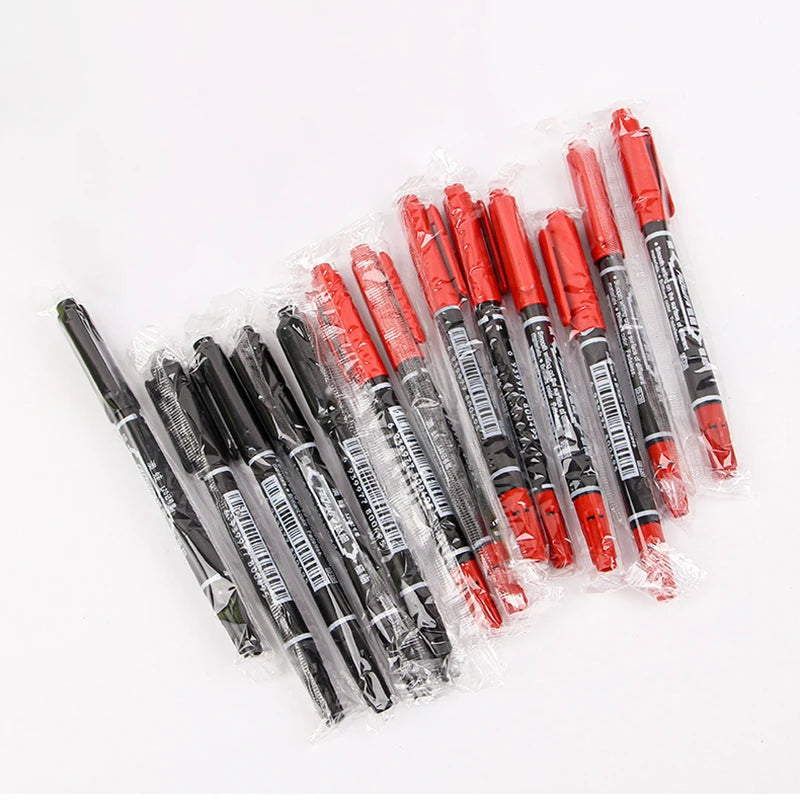 Twin Tip Black Blue Red Oil Marker Pen 0 5 Double Headed Permanent