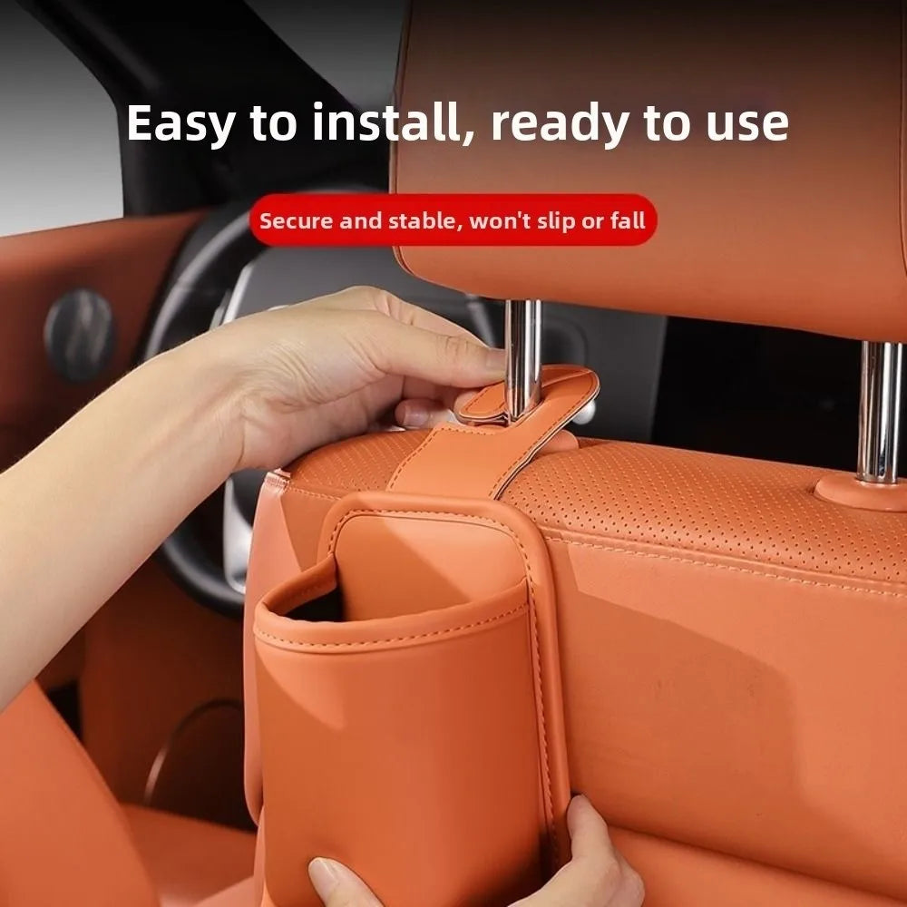 PU Leather 1 Car Seat Hook Multi-functional Metal Headrest Hanger Zpaxo
