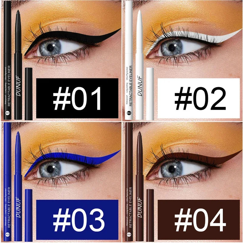 4 Pcs/set Retractable Eyeliner Durable Waterproof Eyeliner Pencil Non-smudging Soft Easy to Operate Sweat Zpaxo
