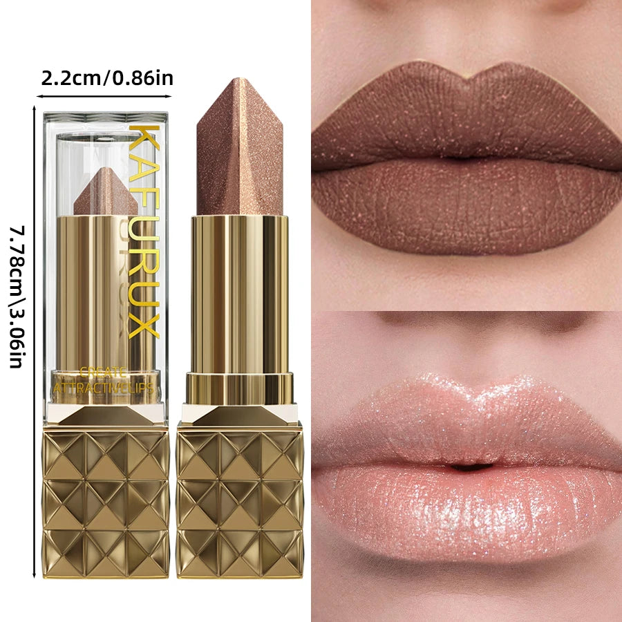 Glitter Matte Tow-tone Lipstick Velvet Finish Lip Liner Pen Smooth