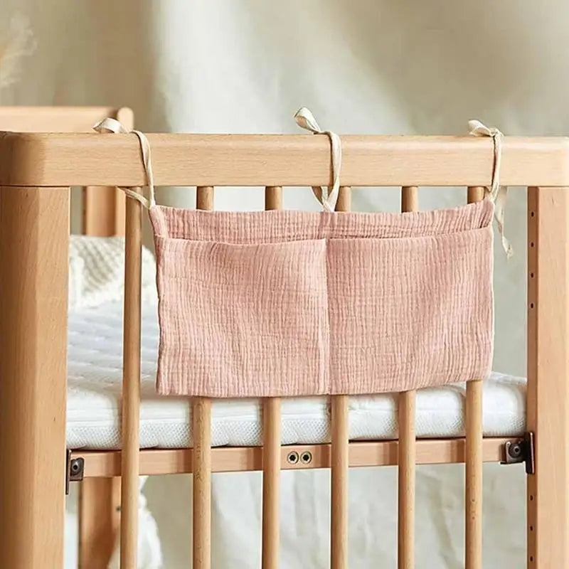 Bed Pockets Bedside Storage Baby Diaper Organizer 2 Pockets Space-Saving Bedside Bag Caddy Attachment For Dorm Entryway Office Zpaxo