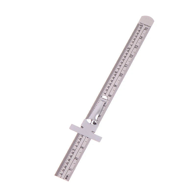 1/2Pcs 6 Inch Stainless Steel Precision Ruler Sliding Pocket Ruler With Inch 1/32" Mm/Metric Graduations High Precision Zpaxo